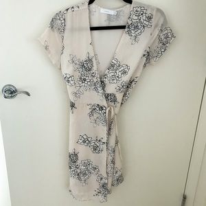 Lush Light Pink Floral Wrap Dress